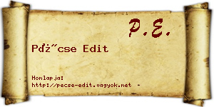 Pécse Edit névjegykártya